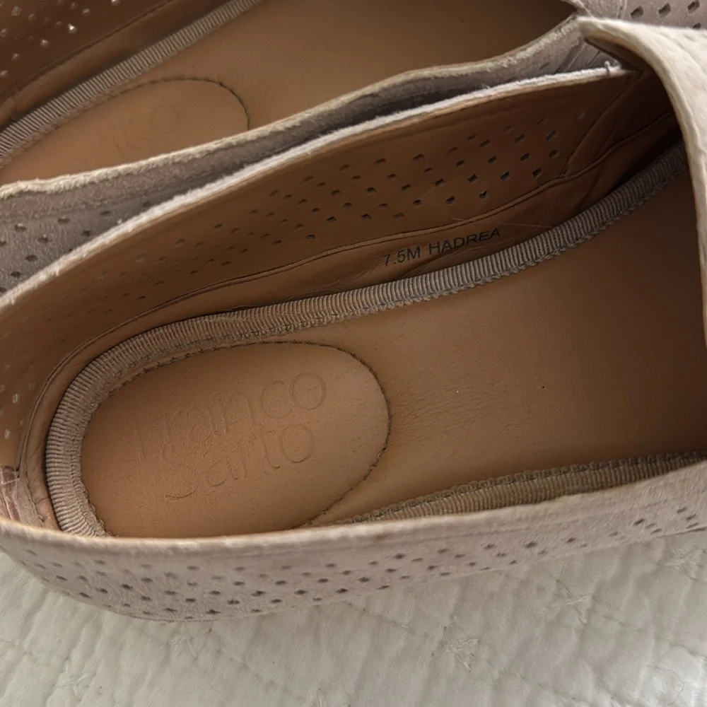 Franco Sarto Taupe Perforated Loafers